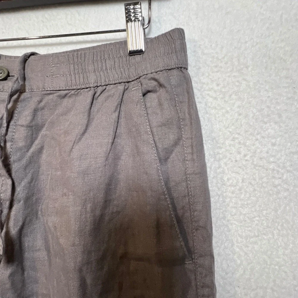 Cottonworld Mens 100% Linen Drawstring Trousers Grey Tapered Pants 32W